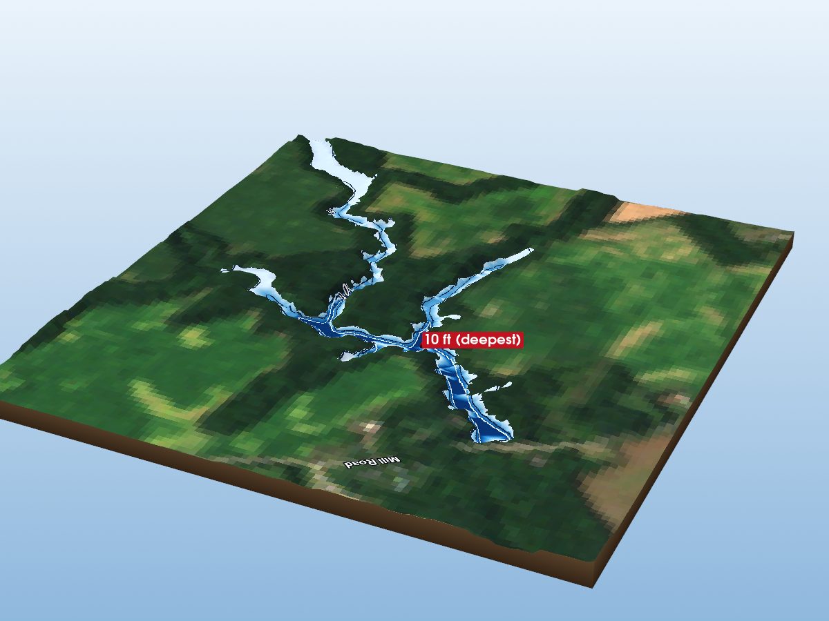 Depth map of Mill Pond