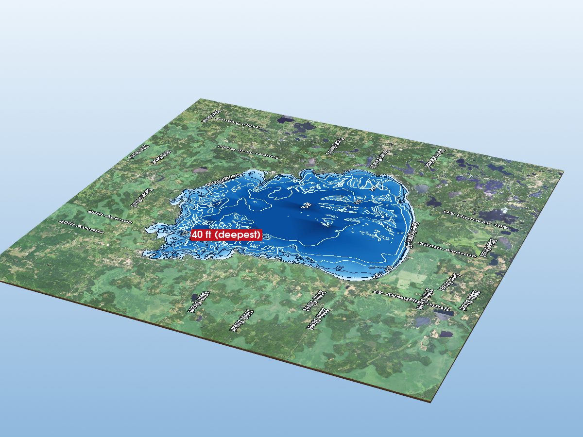 Depth map of Mille Lacs Lake