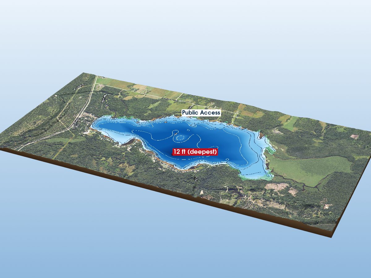 Depth map of Millecoquins Lake