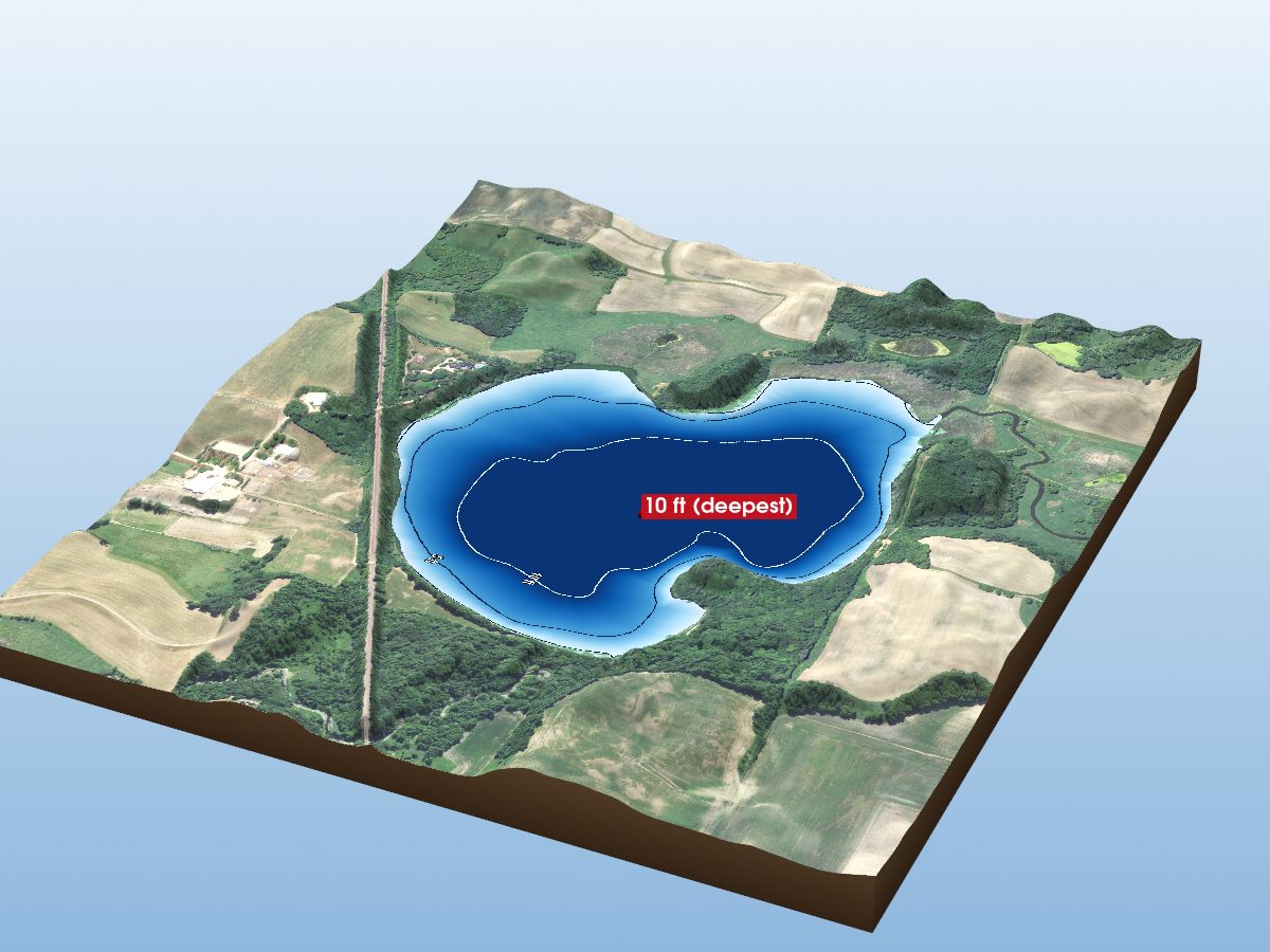 Depth map of Miller Lake