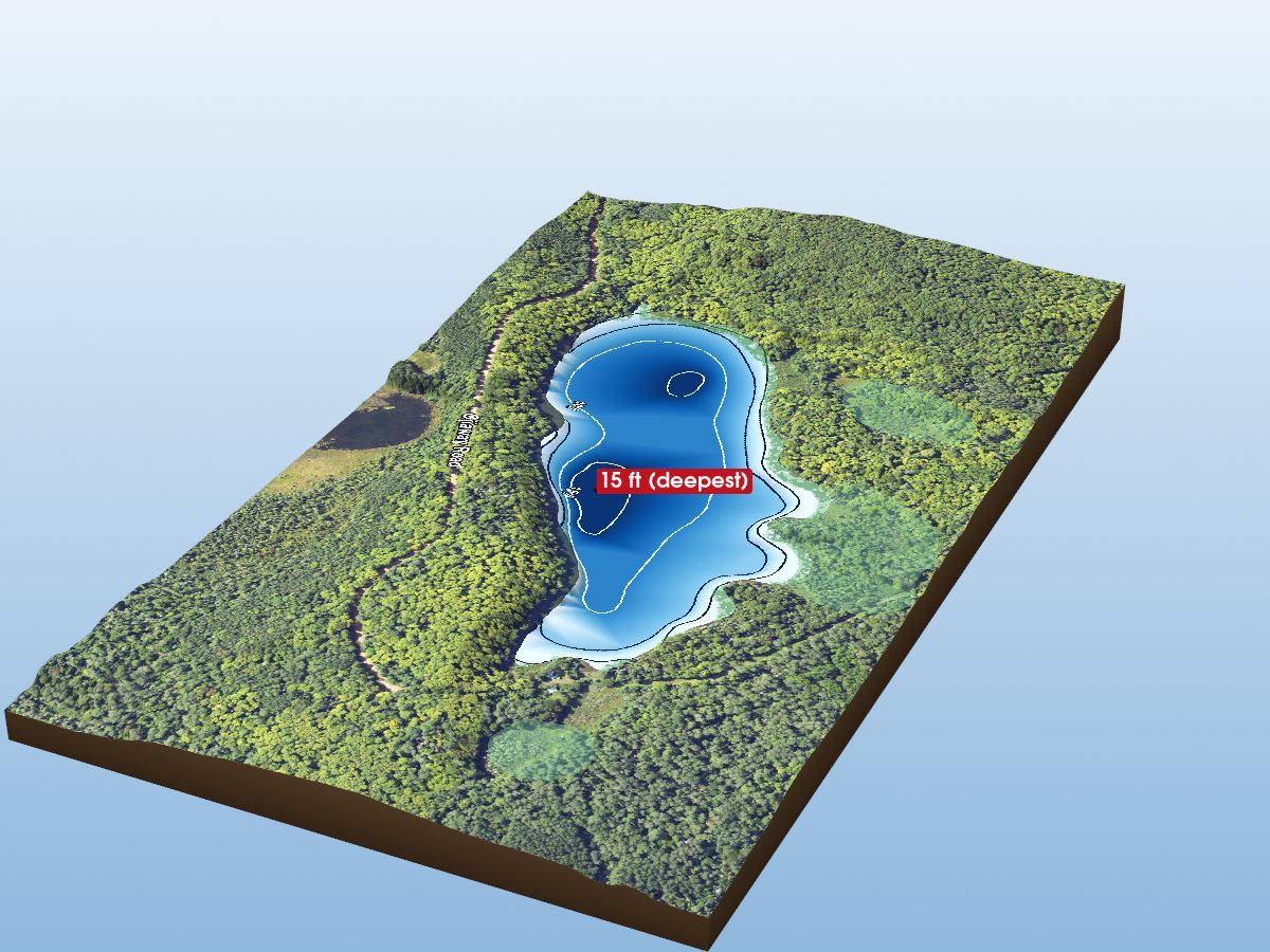 Depth map of Miller Lake