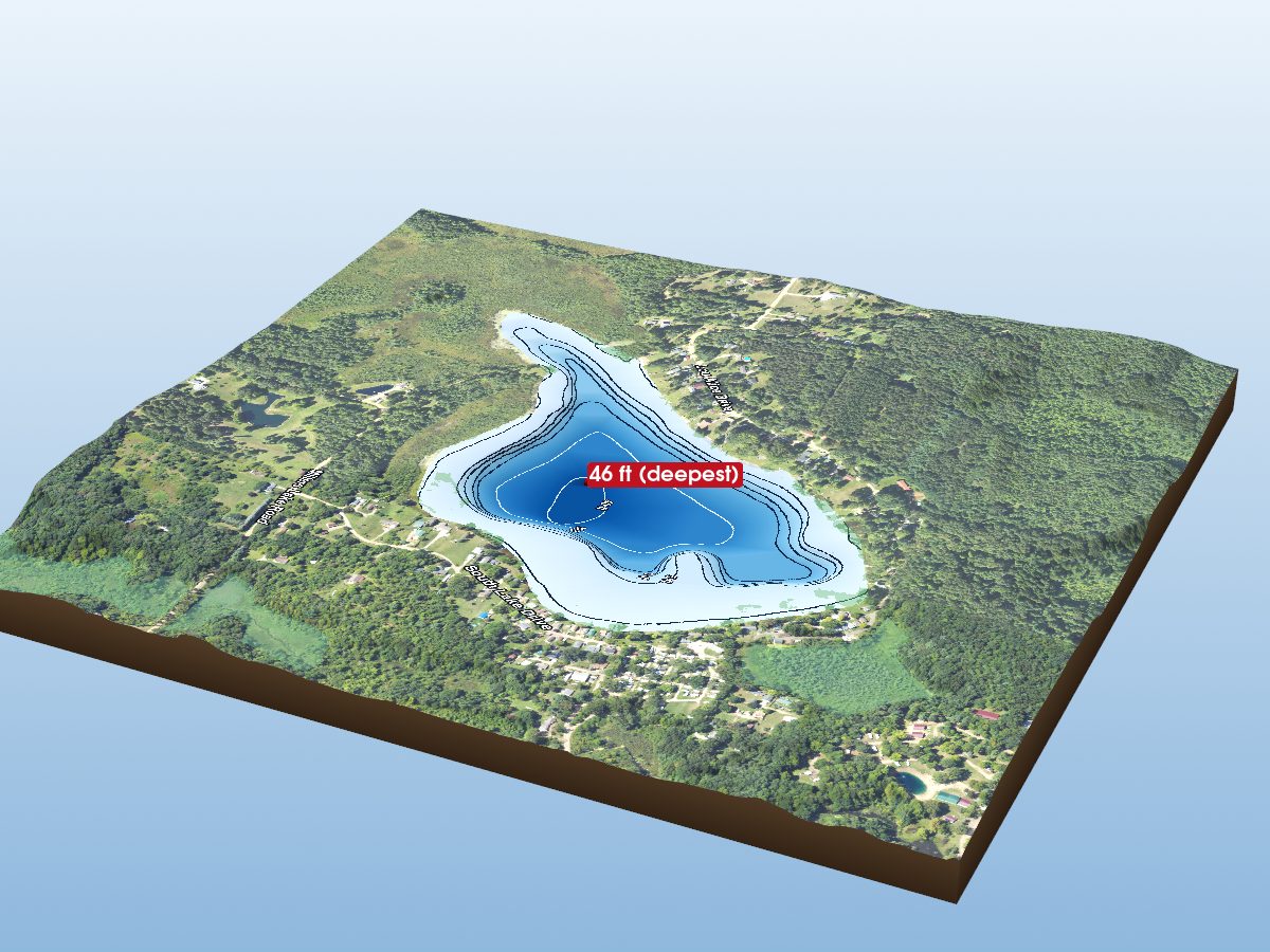 Depth map of Millers Lake