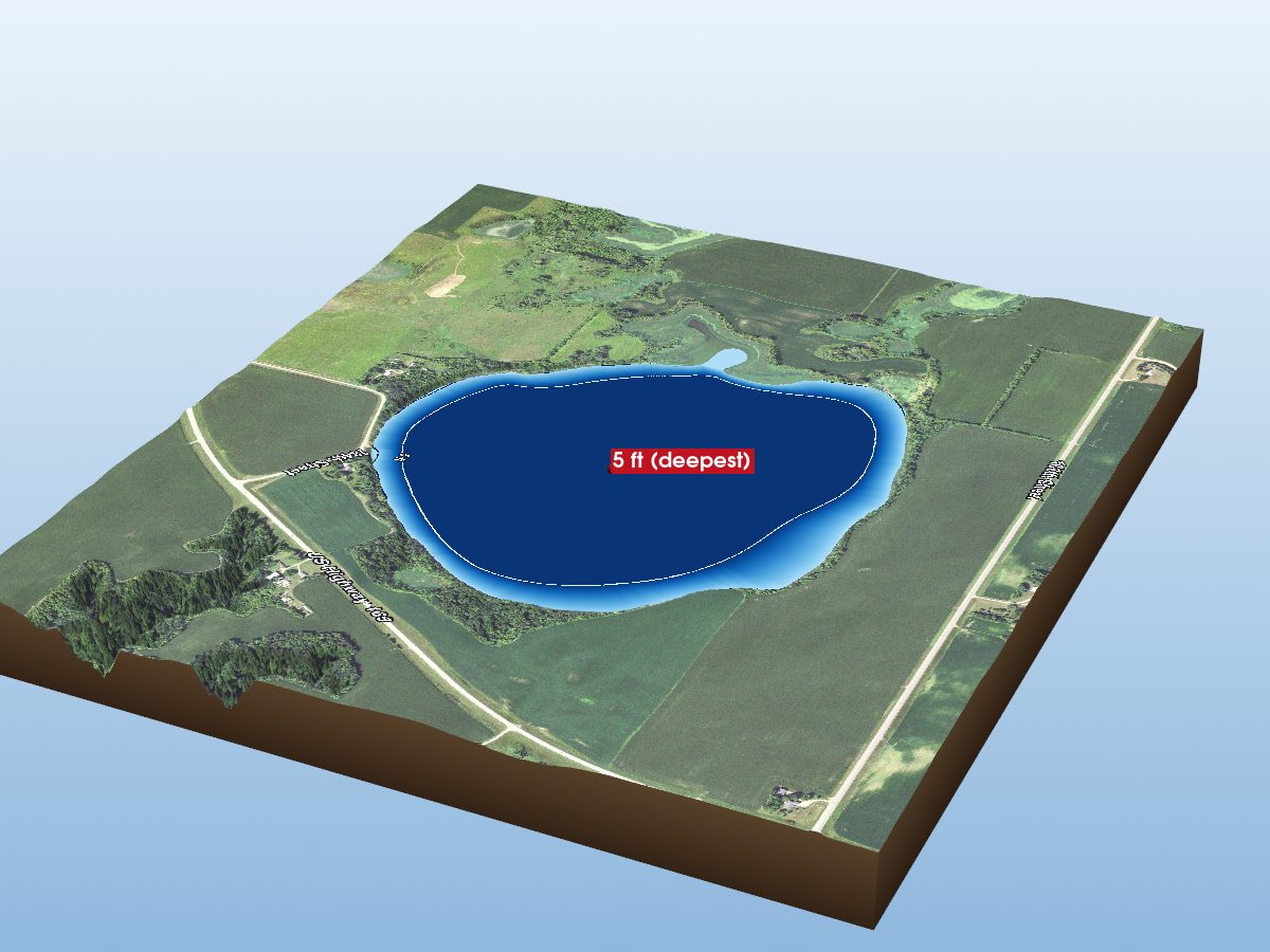 Depth map of Mills Lake
