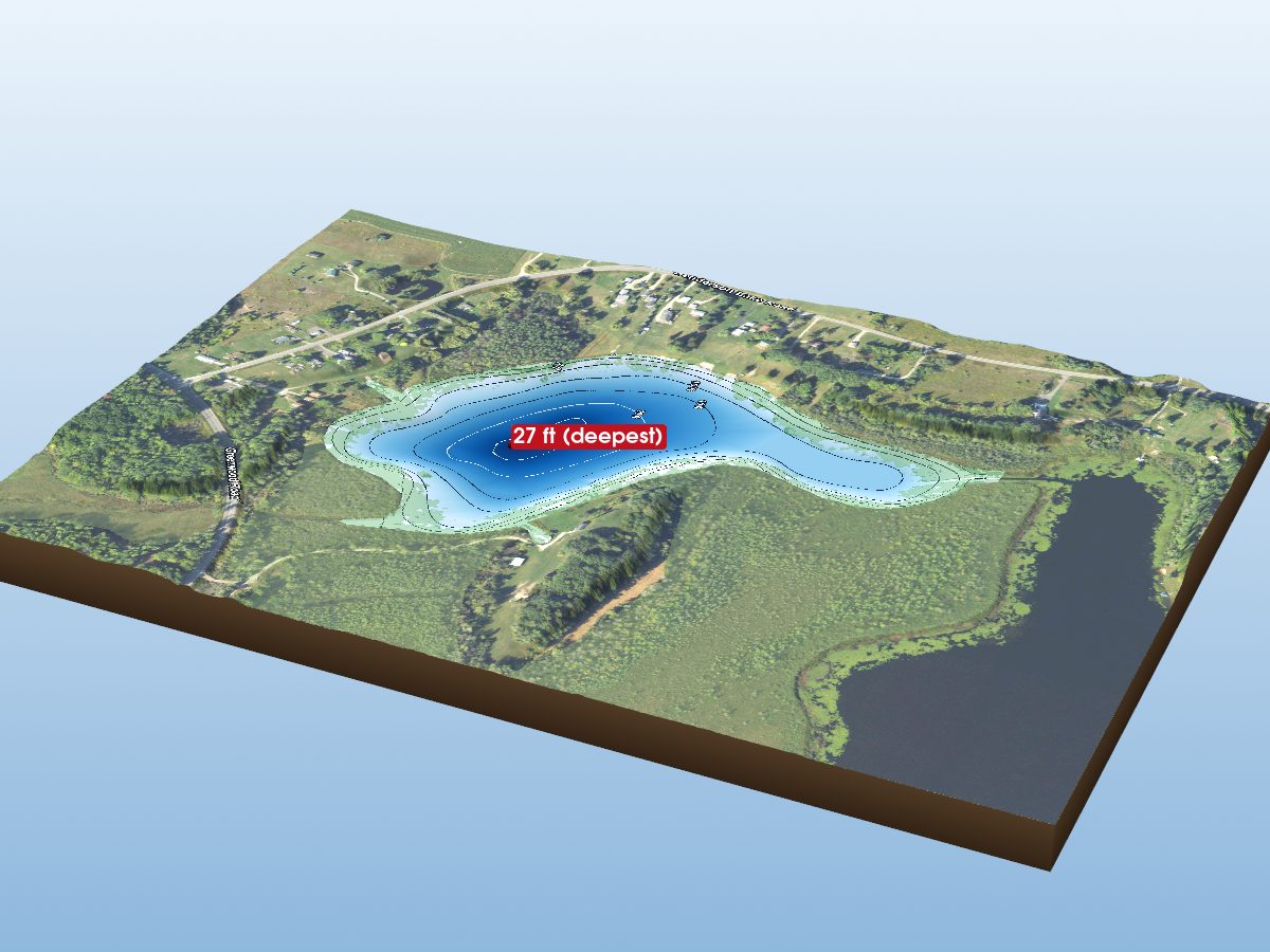 Depth map of Mills Lake