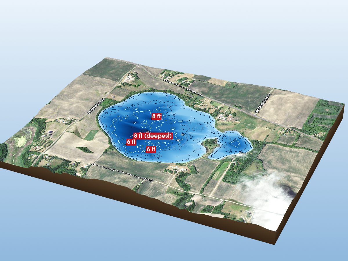 Depth map of Millstone Lake