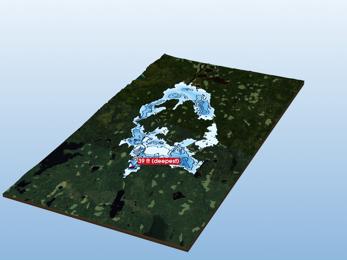 Depth map of Miminiska Lake