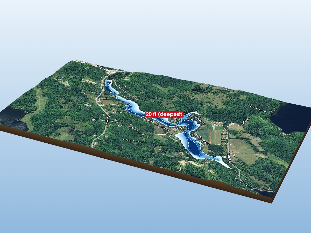 Depth map of Minden Lake