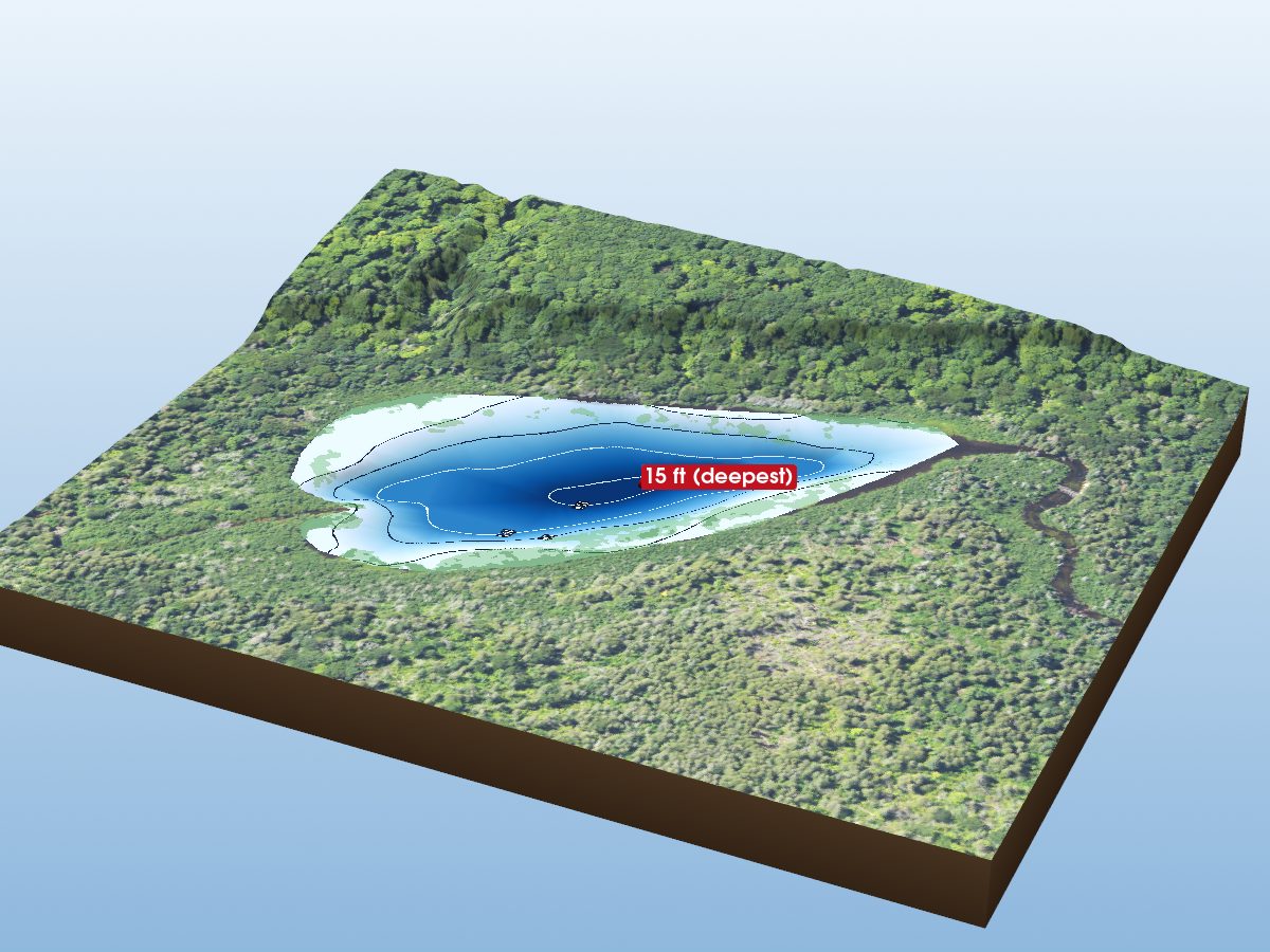 Depth map of Miners Lake