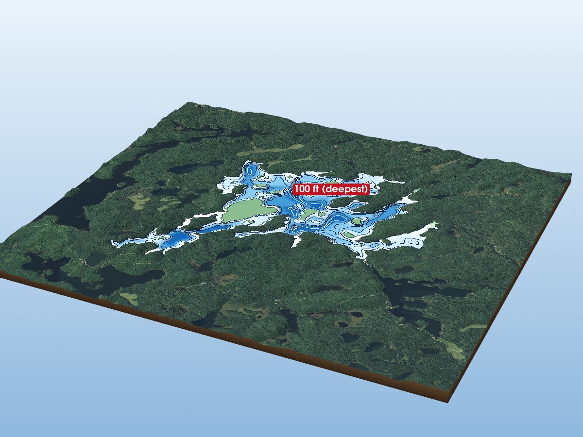 Depth map of Ministic Lake