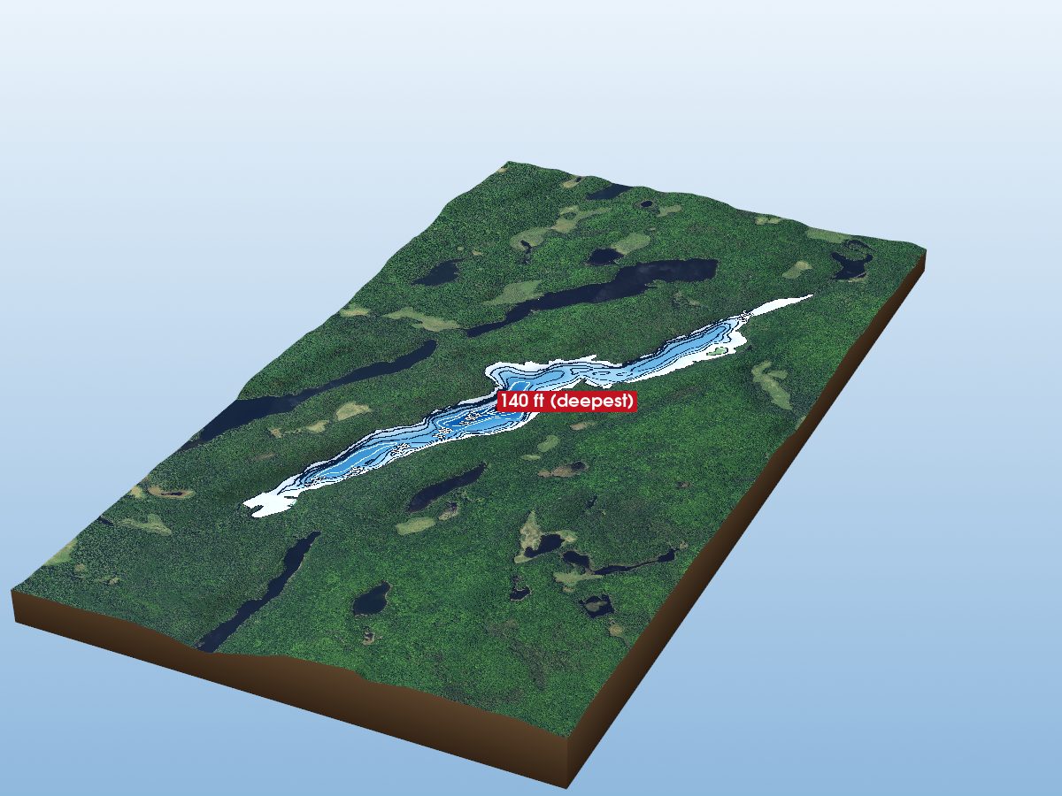 Depth map of Mink Lake