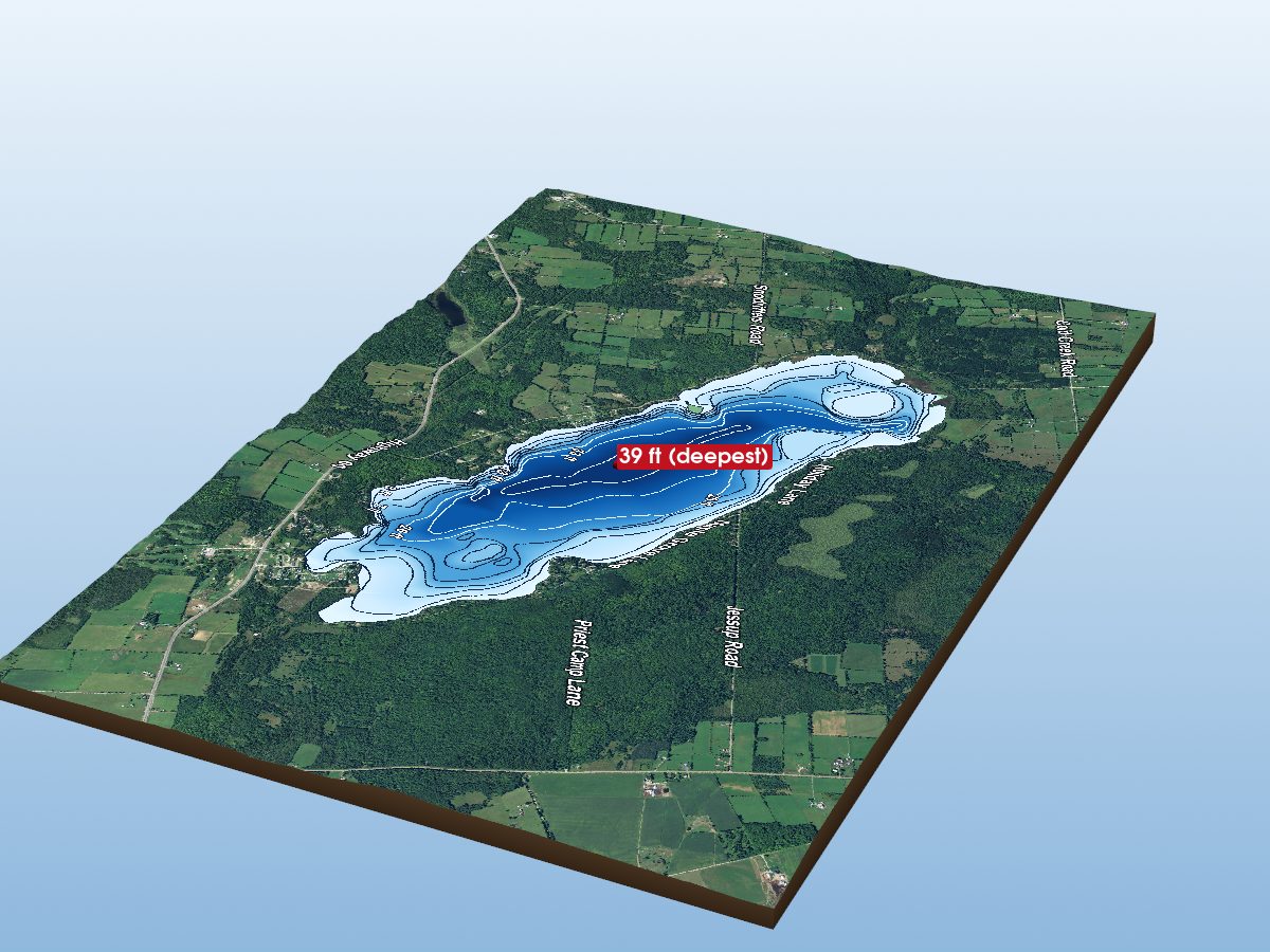 Depth map of Mink Lake