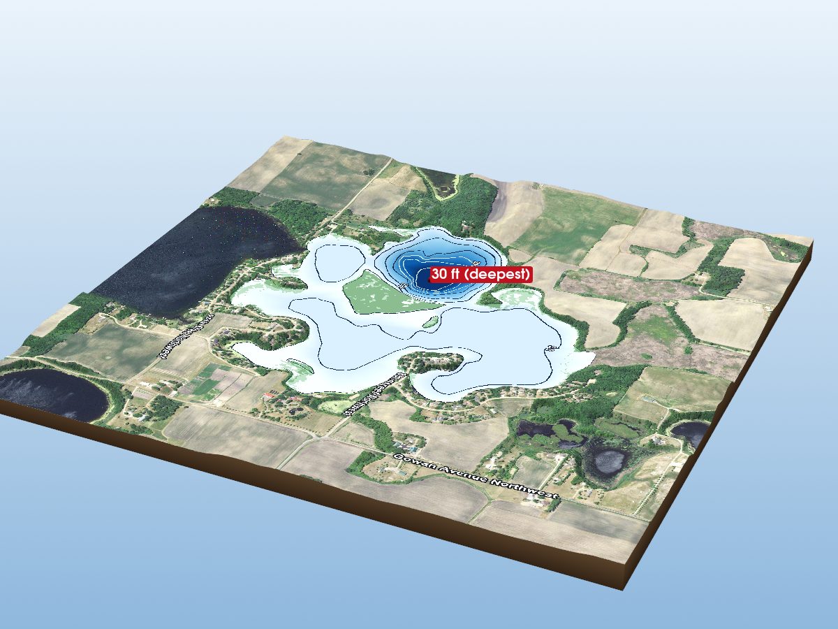 Depth map of Mink Lake