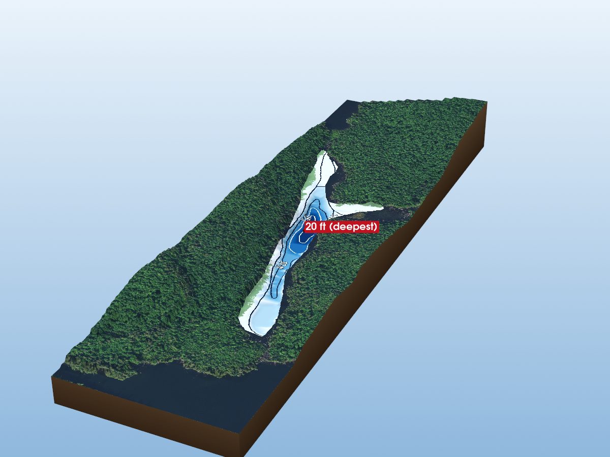 Depth map of Minkey Lake