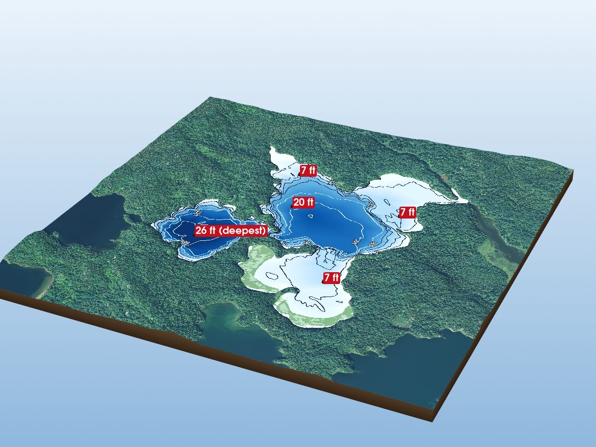 Depth map of Minnehaha Lake