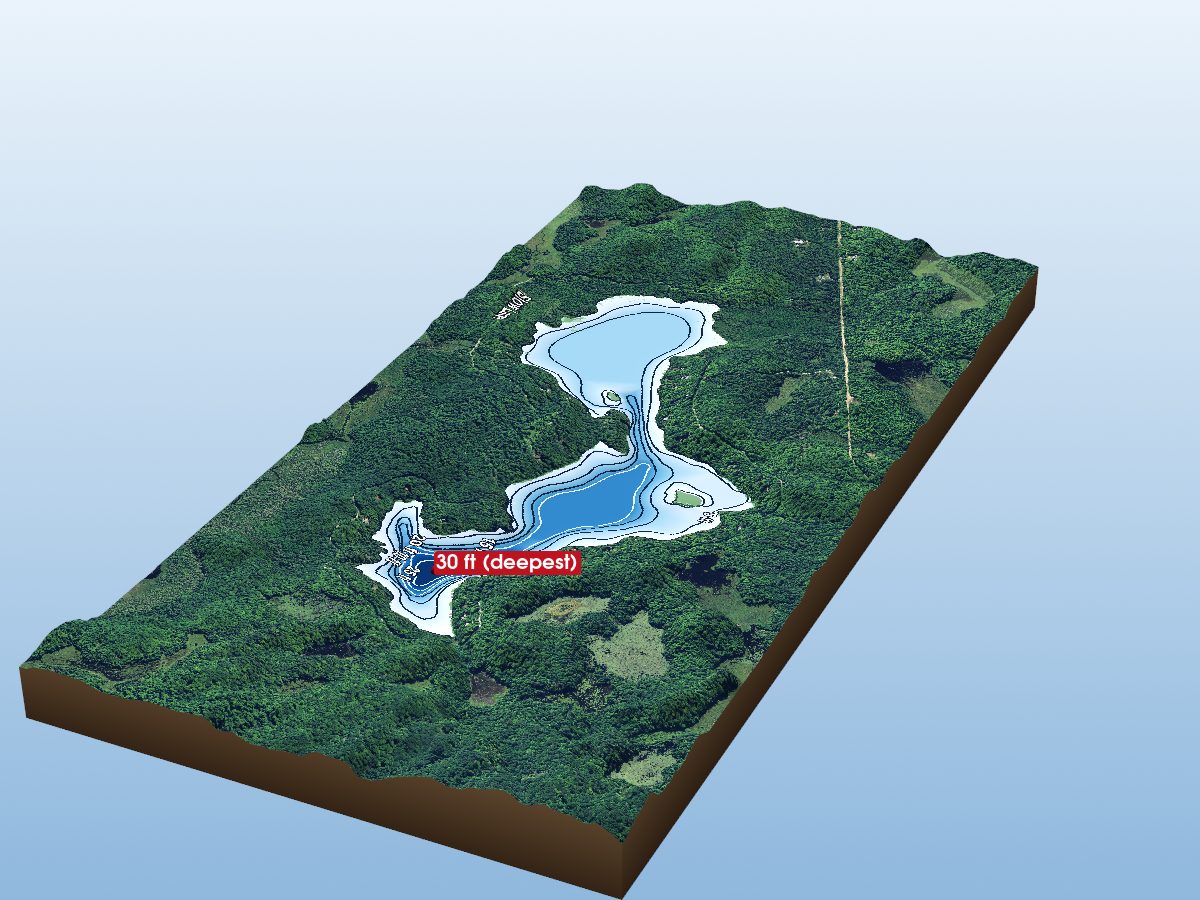 Depth map of Minnicock Lake