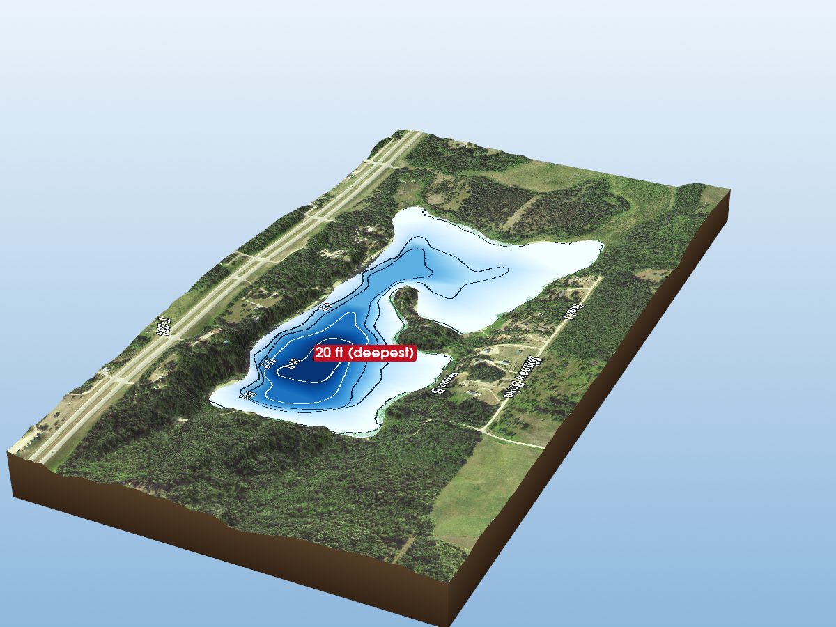 Depth map of Minnow Lake