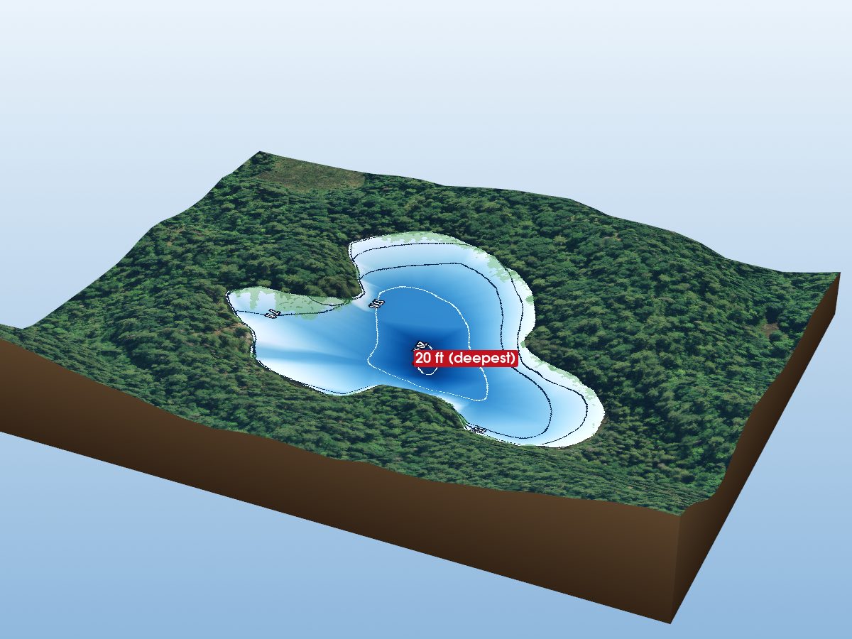 Depth map of Minnow Lake