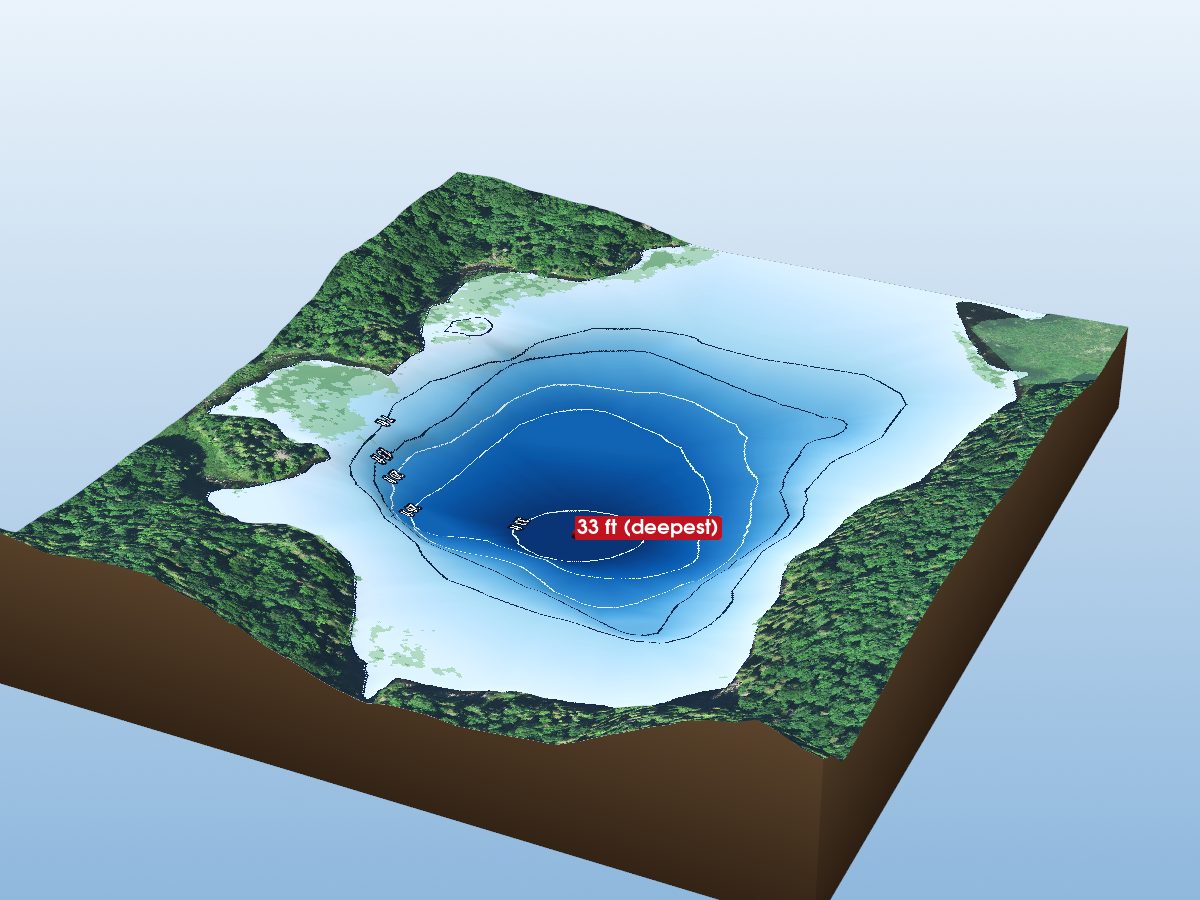 Depth map of Minnow Lake