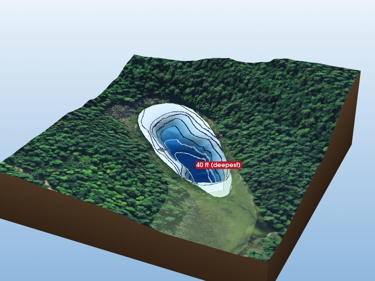 Depth map of Minnow Lake