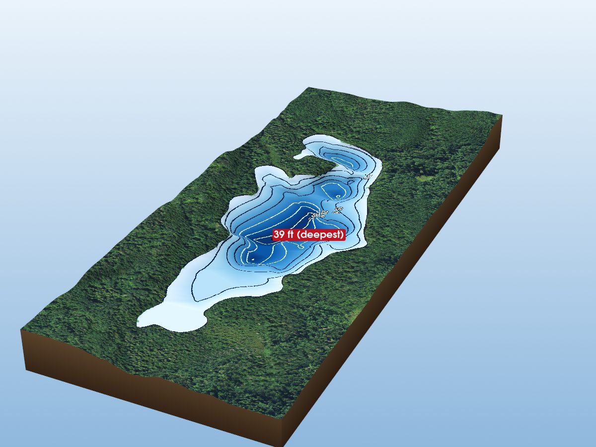 Depth map of Minnow Lake