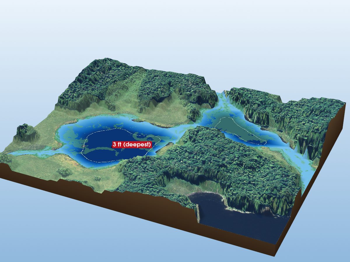 Depth map of Mirimoki Lake