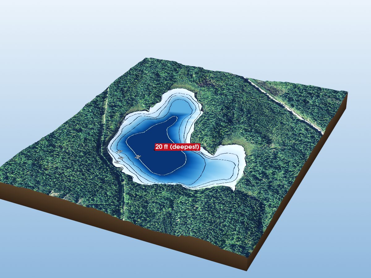 Depth map of Misfit Lake