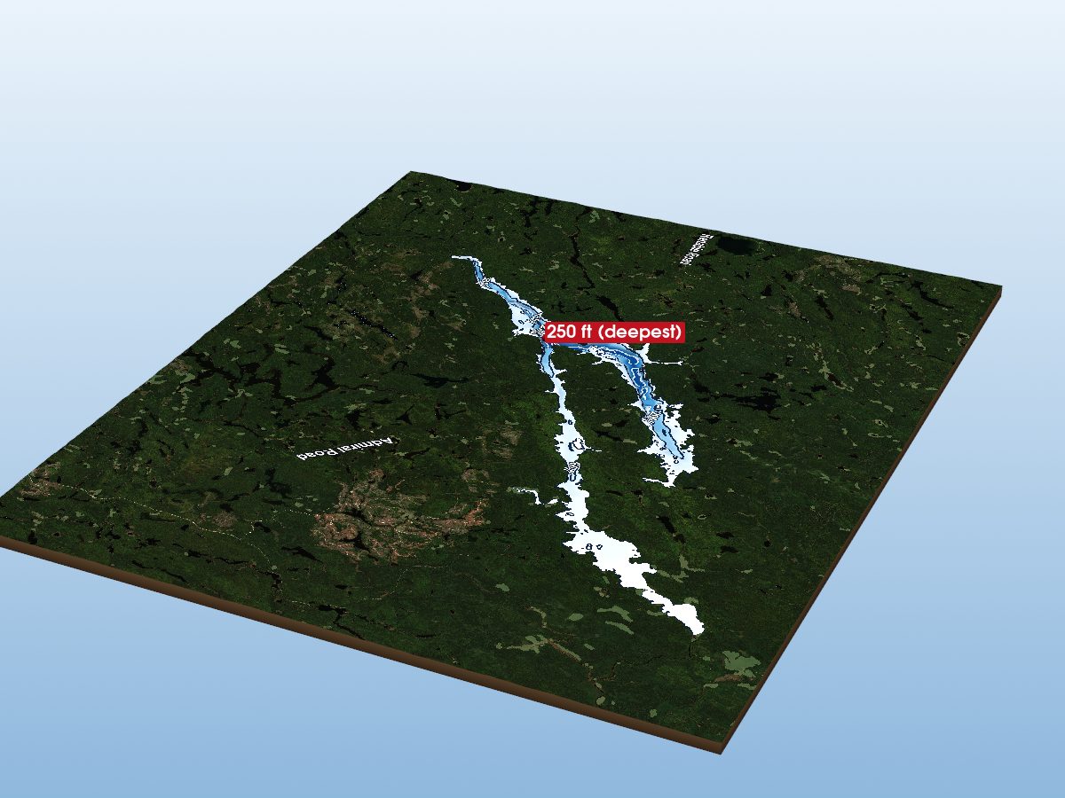 Depth map of Missinaibi Lake