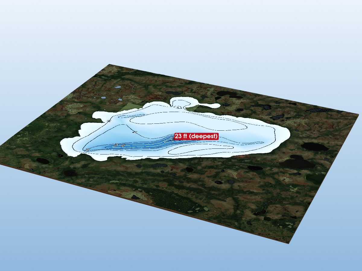 Depth map of Missisa Lake