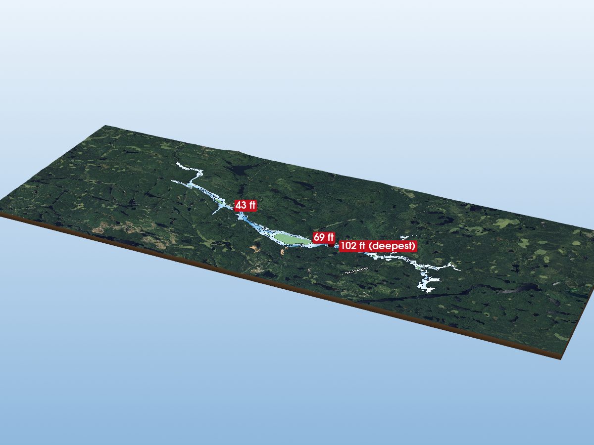Depth map of Mistinikon Lake