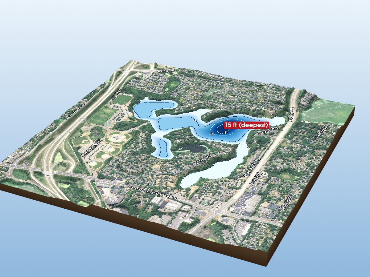 Depth map of Mitchell Lake