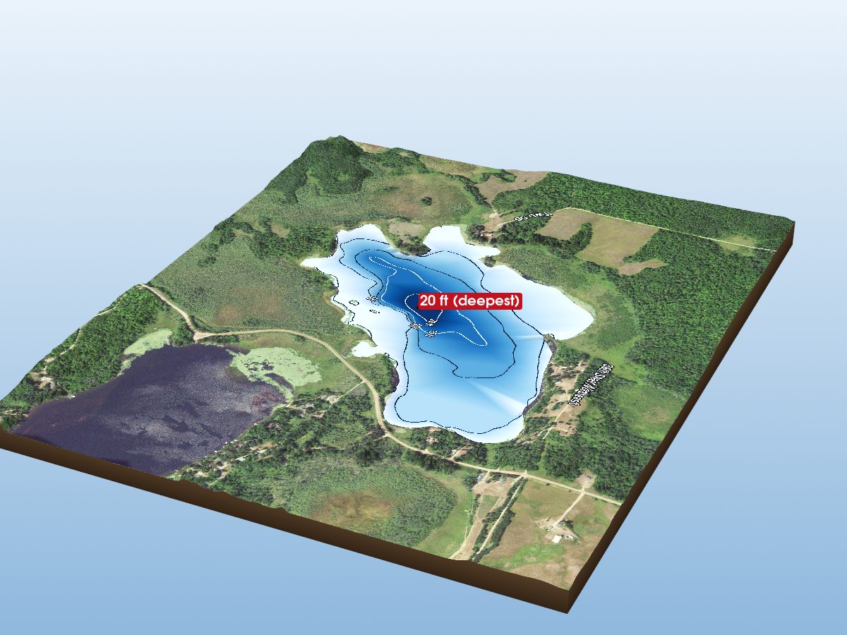 Depth map of Mitten Lake