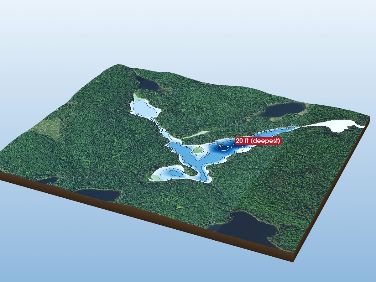 Depth map of Moccasin Lake