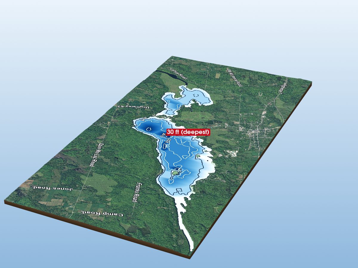 Depth map of Moira Lake