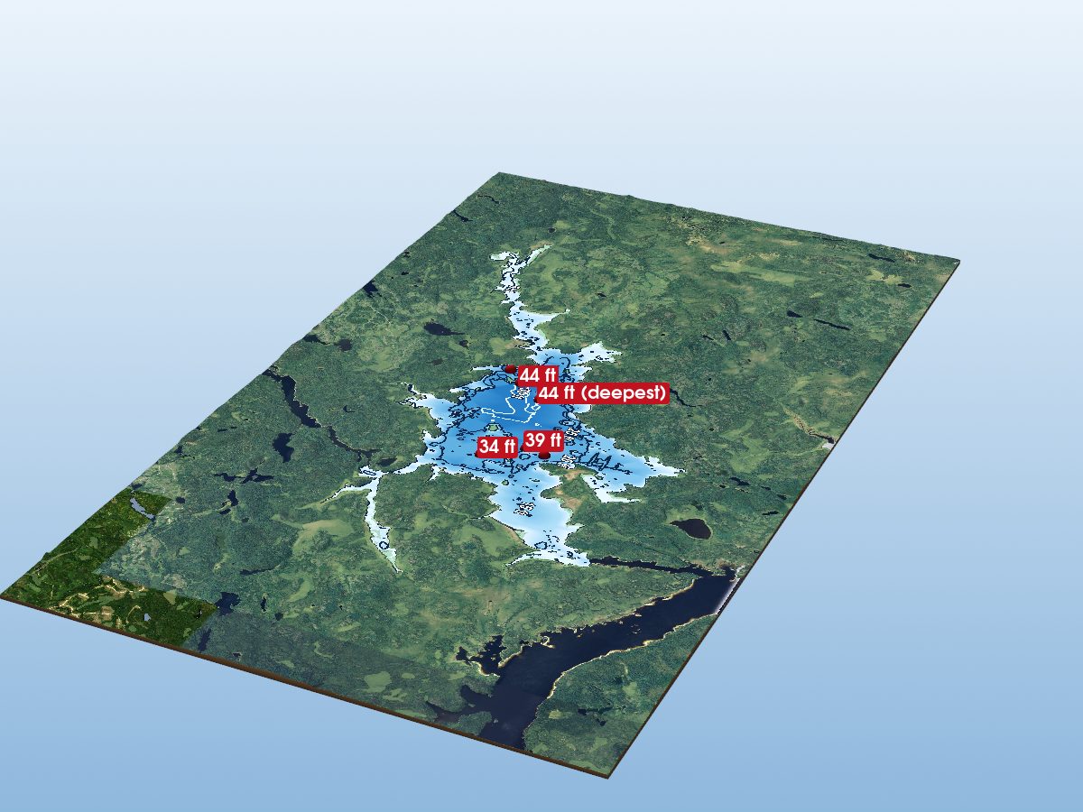 Depth map of Mojikit Lake