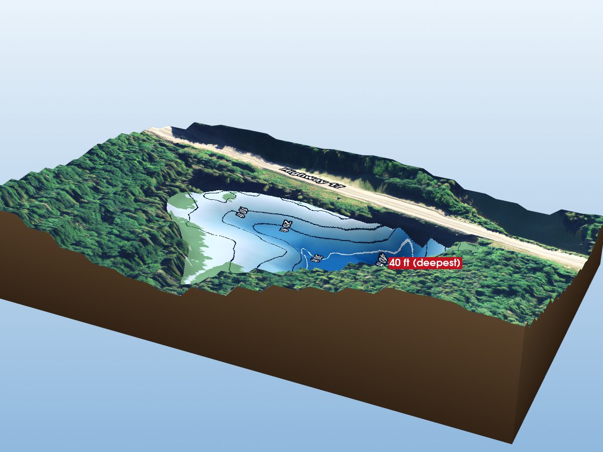 Depth map of Mom Lake