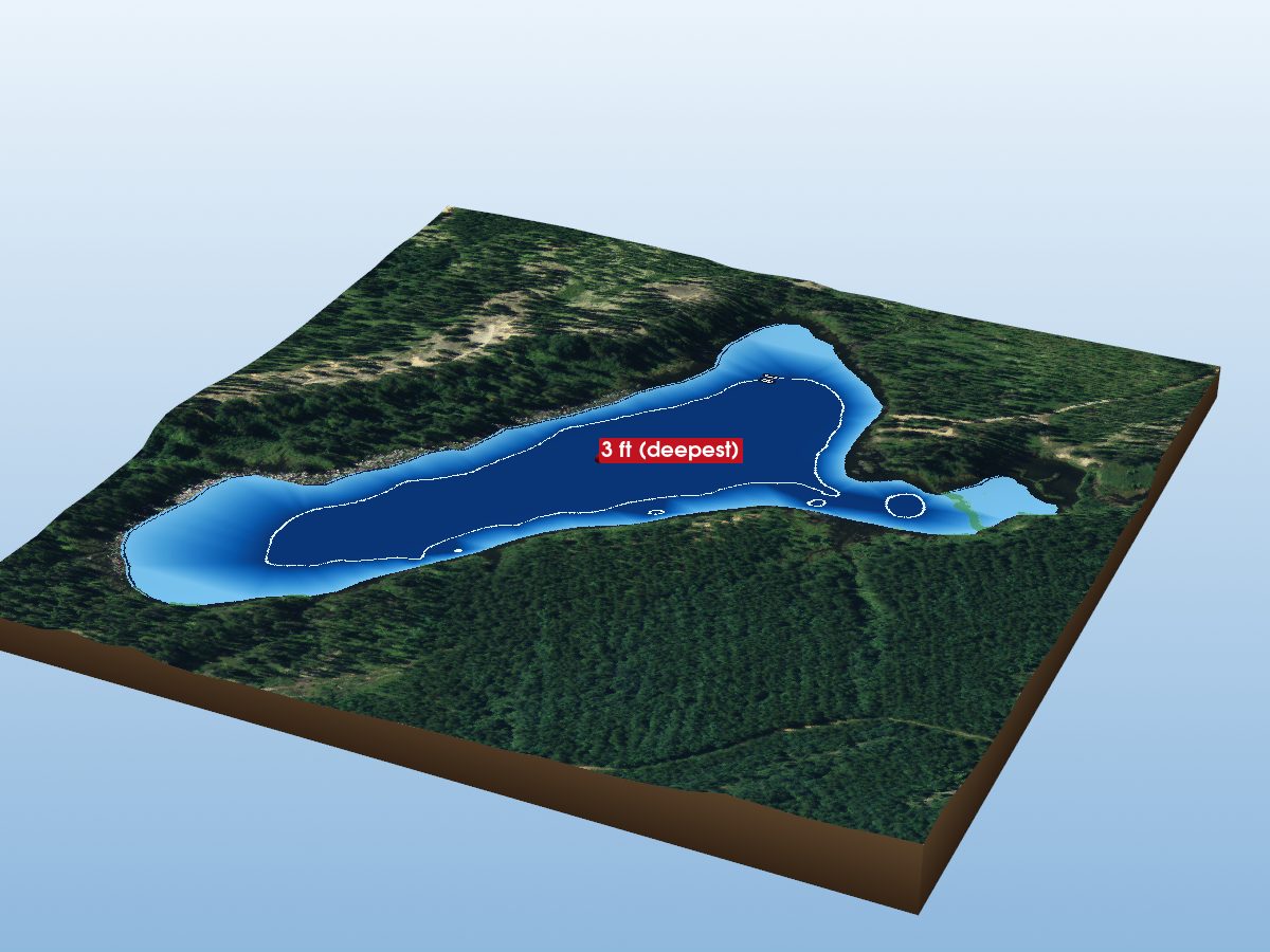 Depth map of Monahan Lake