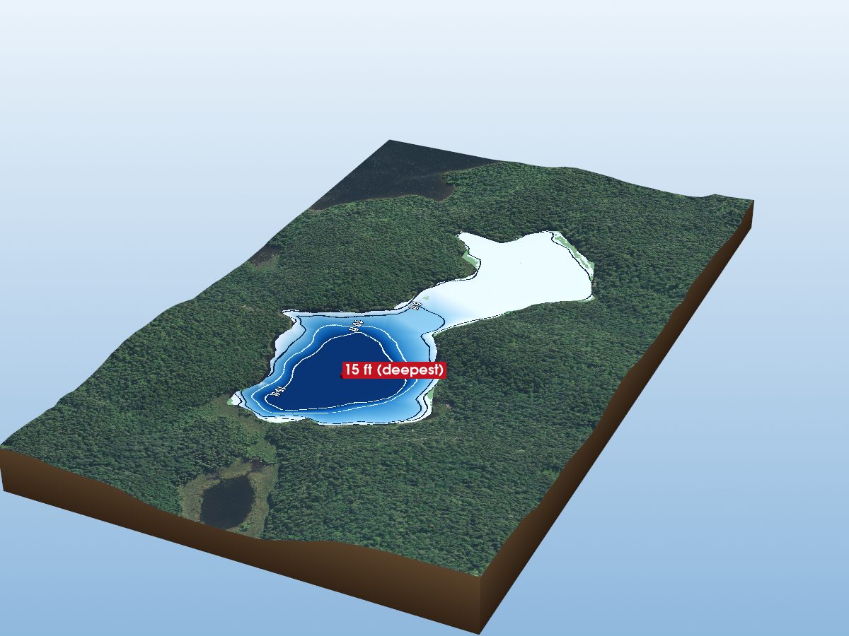 Depth map of Monestime Lake 26