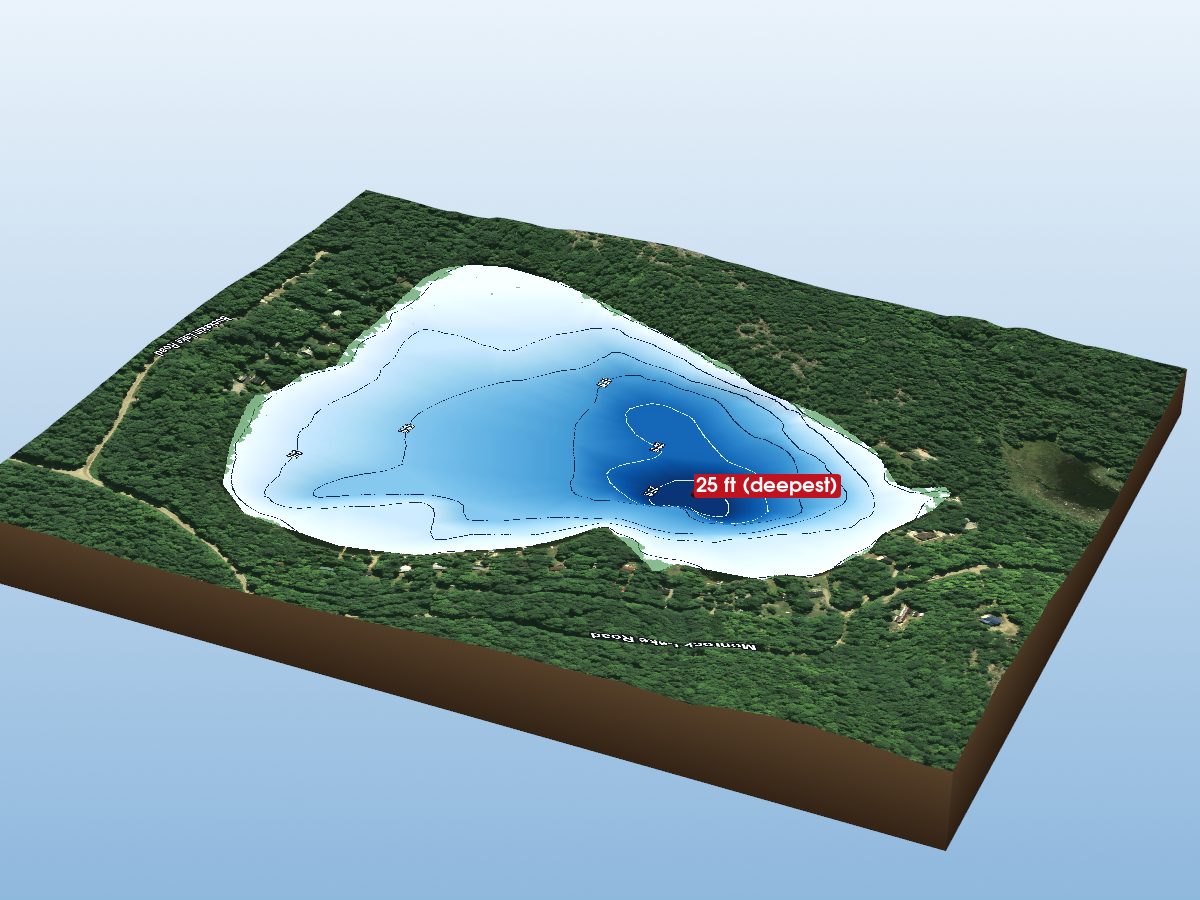 Depth map of Monrock Lake