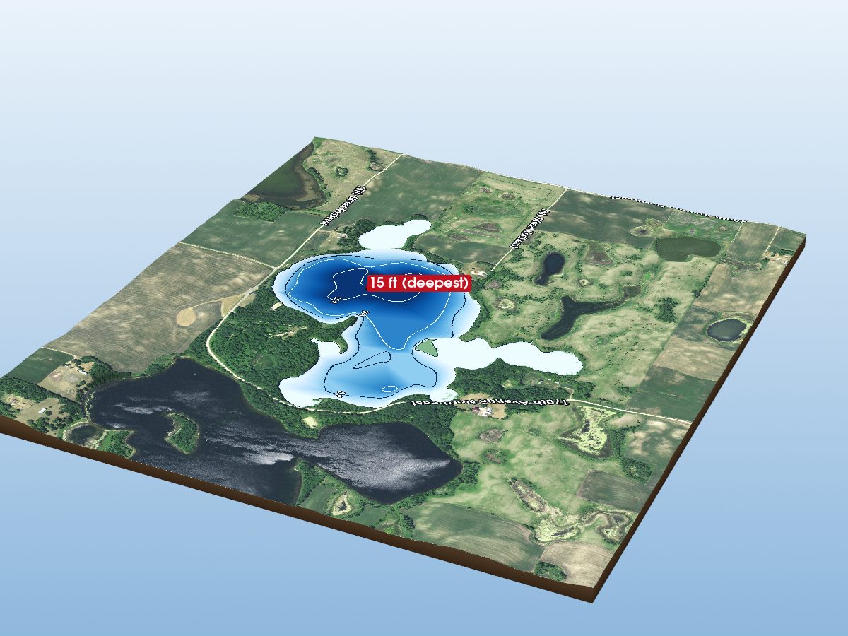 Depth map of Monson Lake