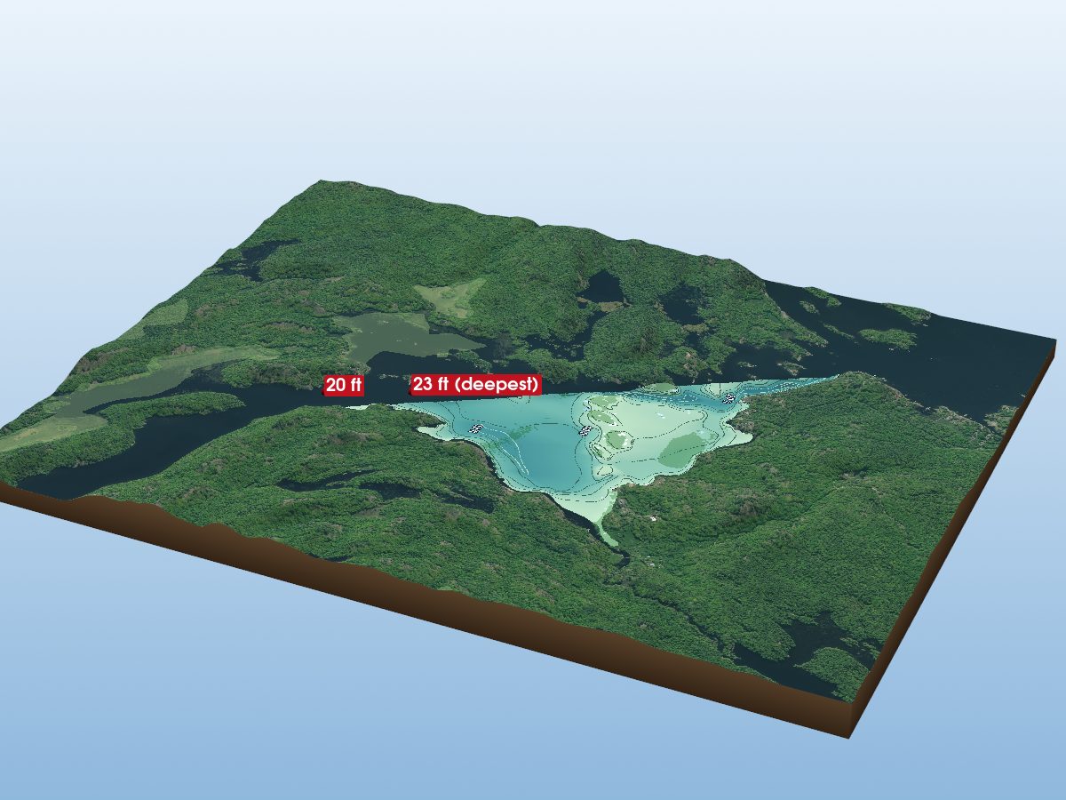 Depth map of Moon River Bay