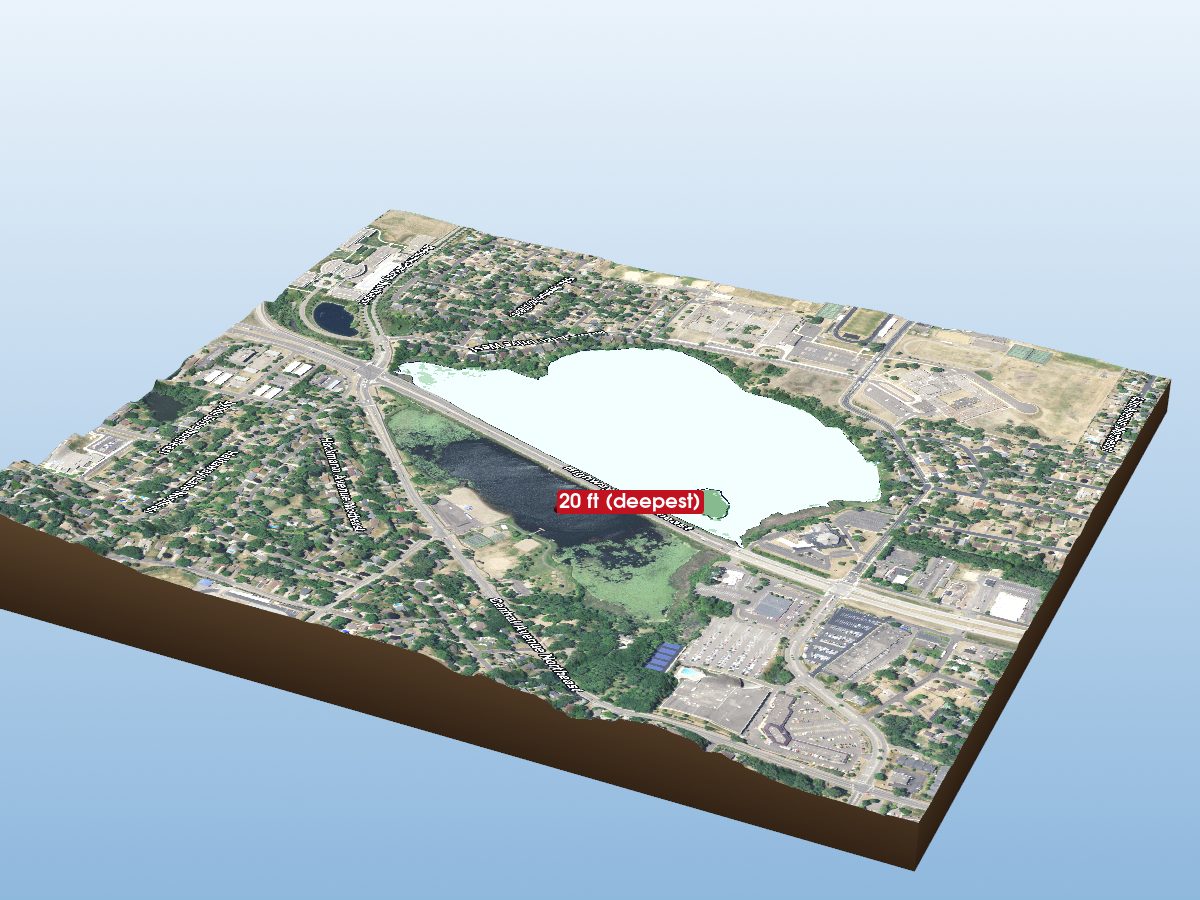 Depth map of Moore Lake