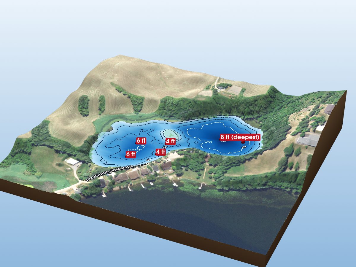 Depth map of Moore Lake