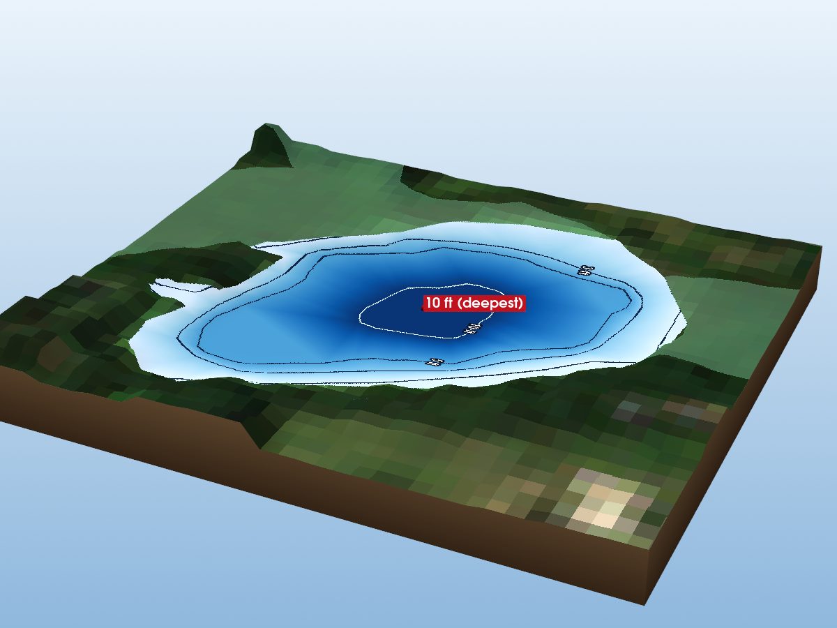 Depth map of Moore Pond