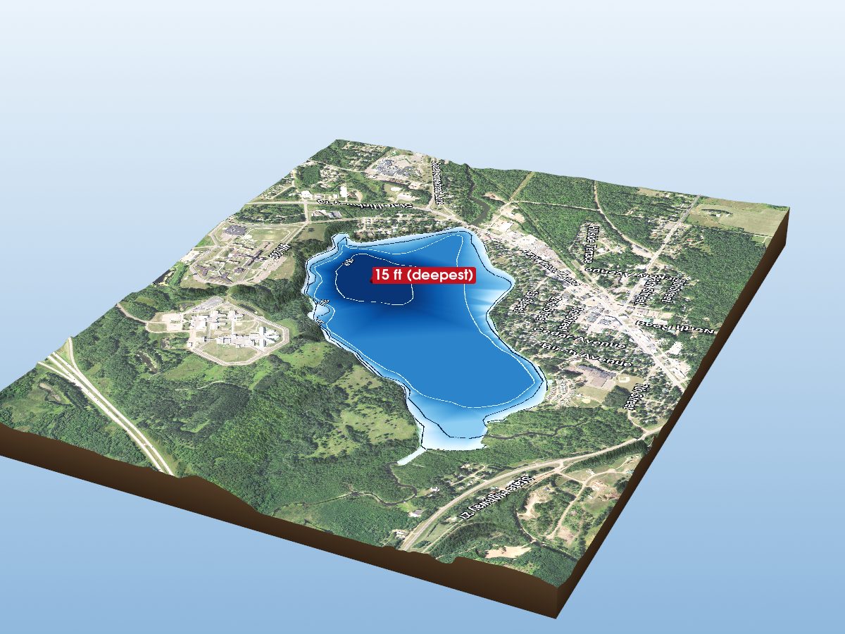 Depth map of Moosehead Lake