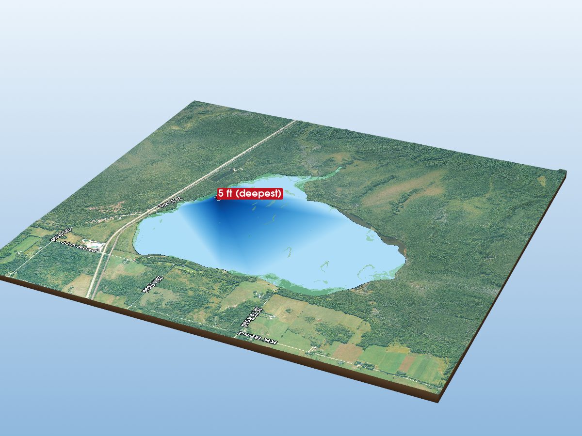Depth map of Moss Lake