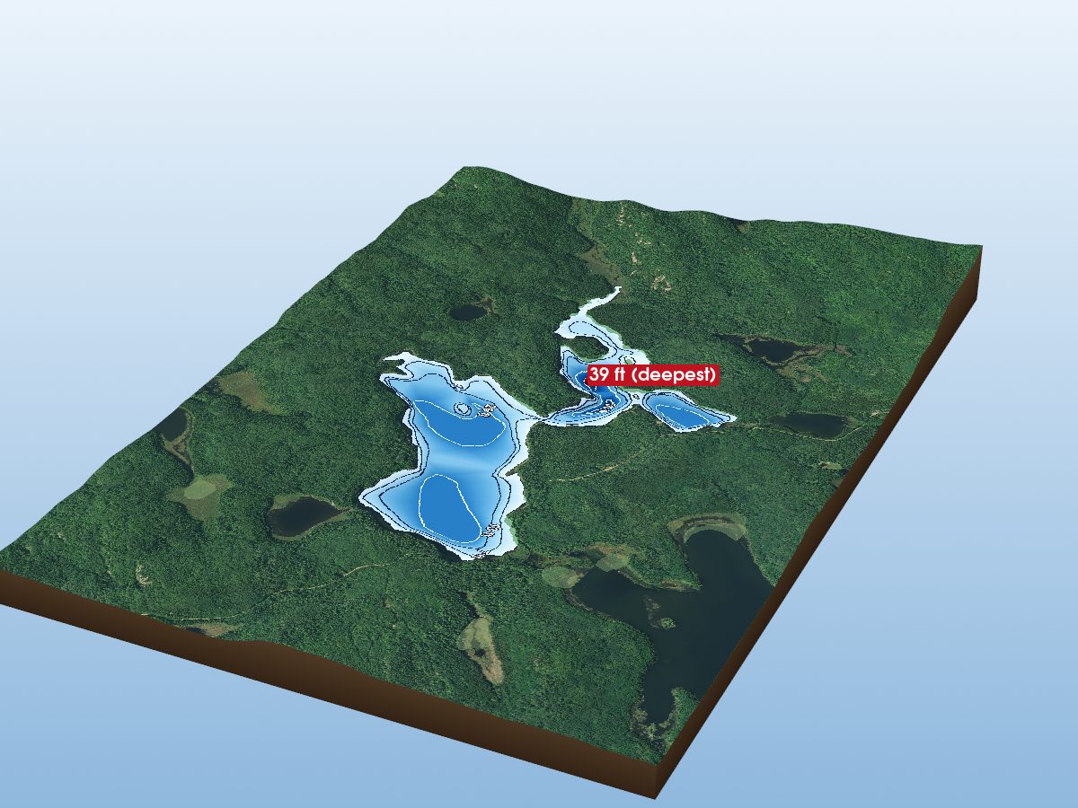 Depth map of Mountain Ash Lake