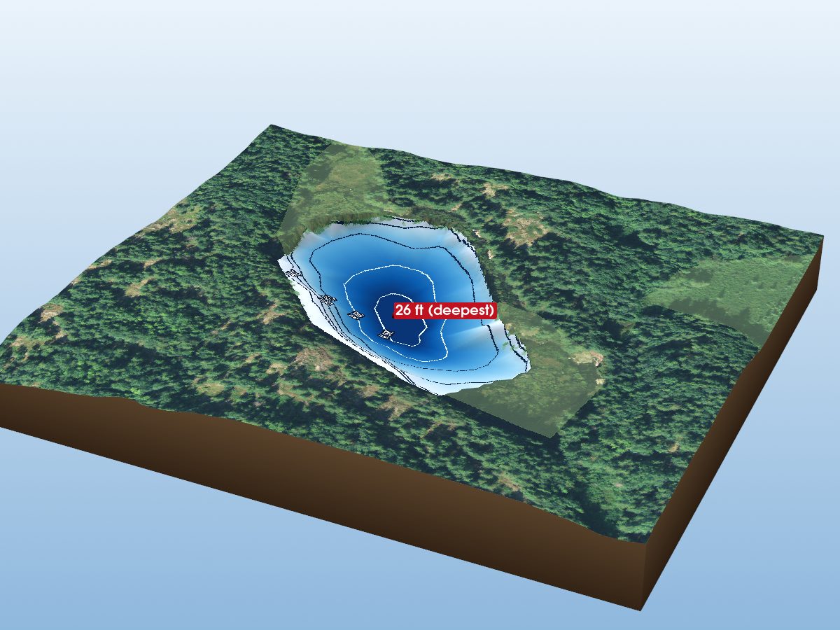 Depth map of Mountain Lake