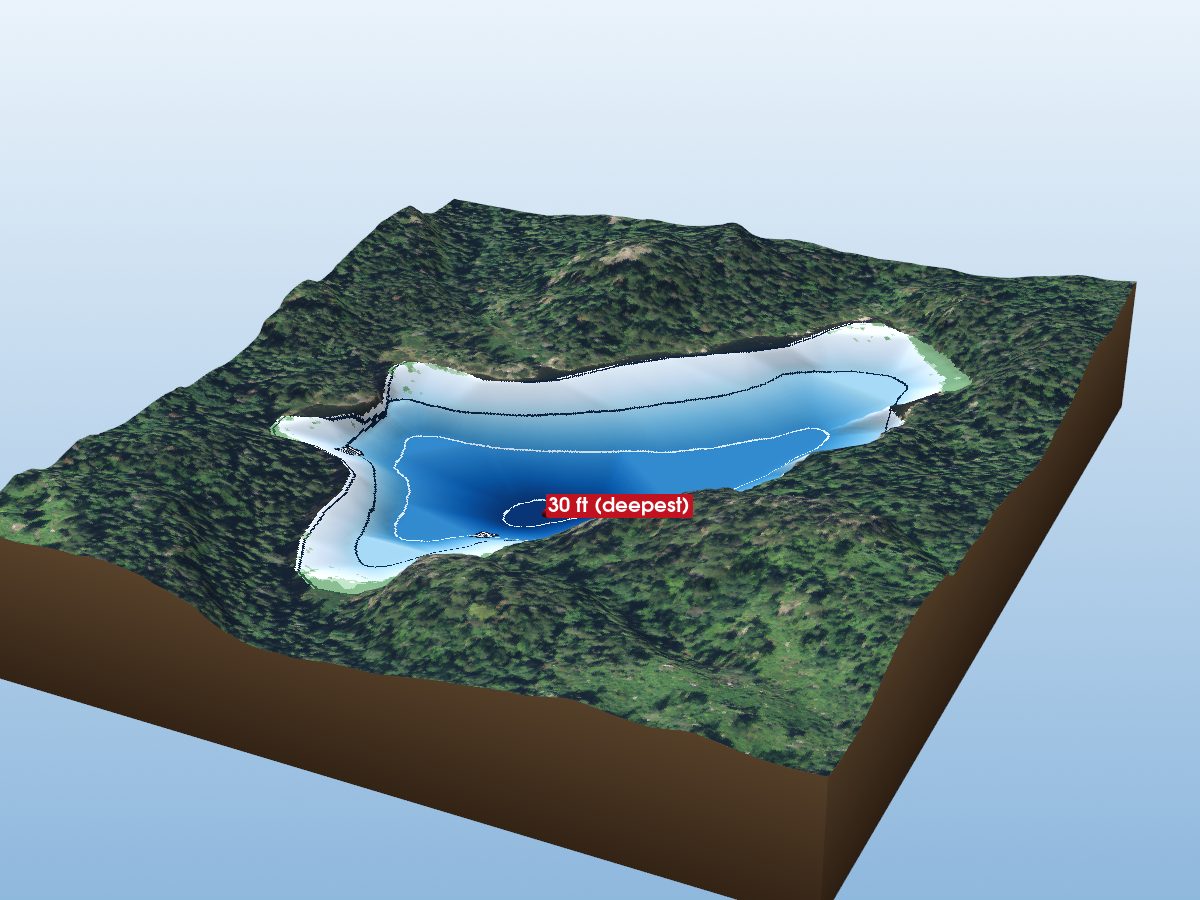 Depth map of Mousseau Lake