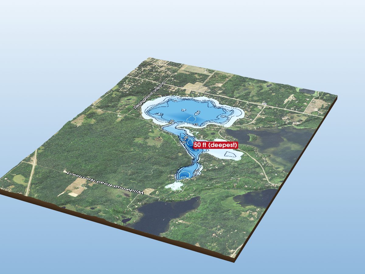 Depth map of Movil Lake