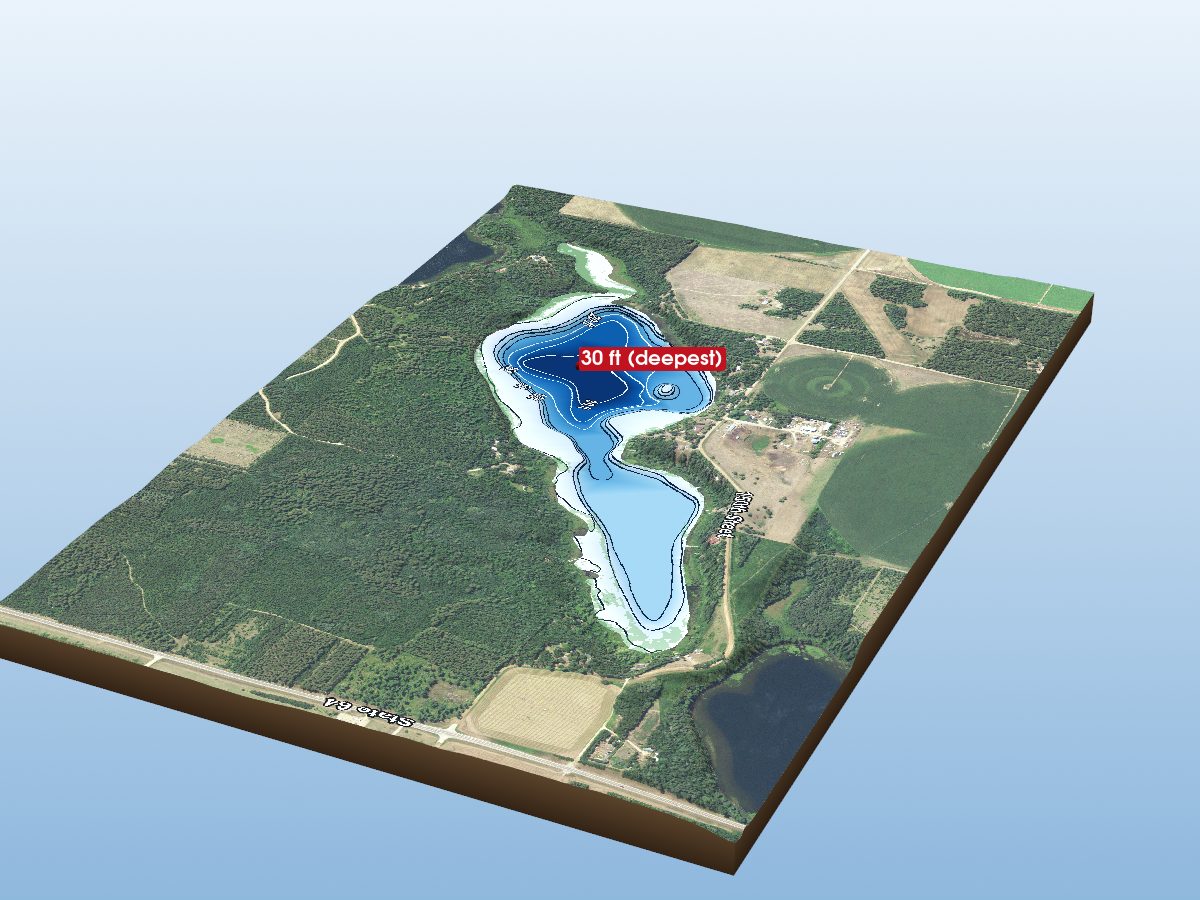 Depth map of Mow Lake